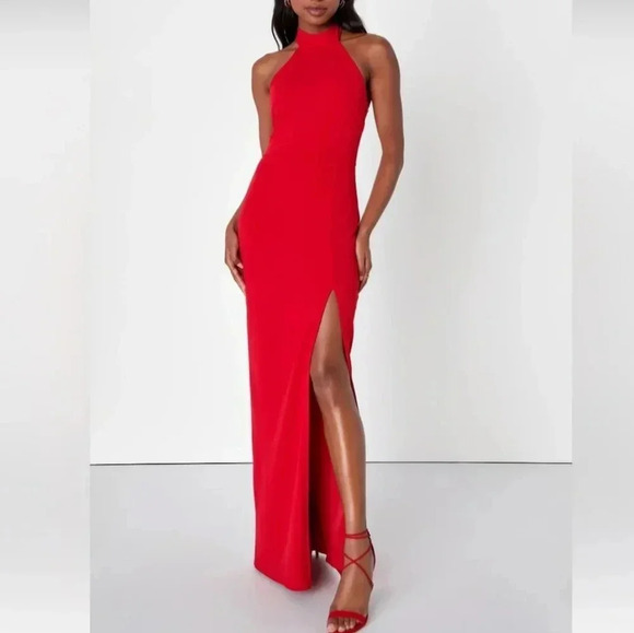 Lulus Halter Cocktail Maxi Dress - Picture 1 of 8